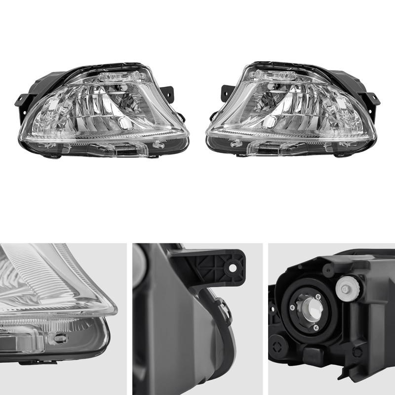 Fronimo Left+Right Clear Front Bumper Fog Light Lamp Compatible with