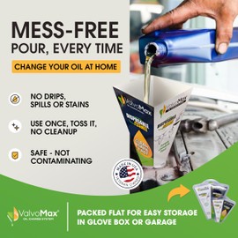 ValvoMax Disposable Funnels, 12-Pack (8oz) – Glossy Cardstock Paper Funnels for Oil Changes, Automotive Fluids, Coolant, and Household Liquids