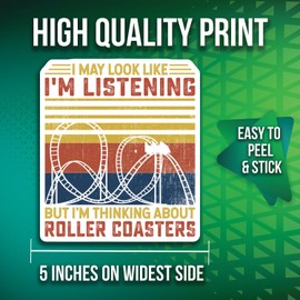 Roller Coaster Stickers - Funny Quote Stickers - Amusement Park Lover Decals - 2 Pack - 5" On Longest Side - Made in USA - PLDFS3807