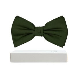 BEWDIO Olive Green Bow Ties for Men, Solid Color Pre-Tied Bowties for Mens Party Wedding (59-05)