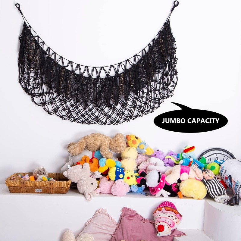 Large Stuffed Animal Hammock with Light Wall Mounted- Squishmallow Hammock