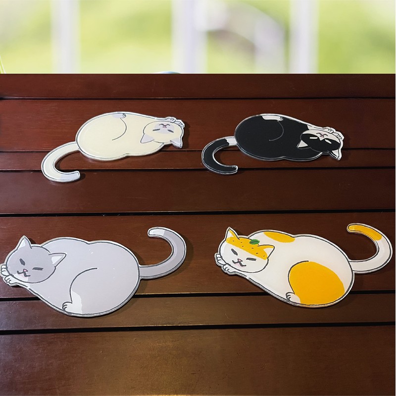 Cat Riding Coaster, Acrylic, Cat, Cute, Hanging, Animal, Kitchen, Office