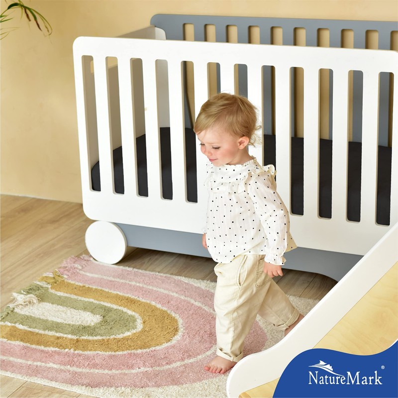 NatureMark Pack of 2 Children's Terry Fitted Sheets, Cuddly Soft,