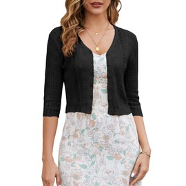 JOKELAMB Open Front Knit Bolero Shrug Button Down Cardigan Sweater Short Shrugs for Dresses