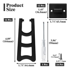 Rierdge Plastic Picture Frame Easel Back, 4” Black Frame Easel Back Stand Photo Frame Easel Back Support, 12 Pcs