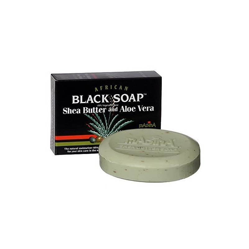 Madina African Black Soap With Shea Butter & Aloe Vera
