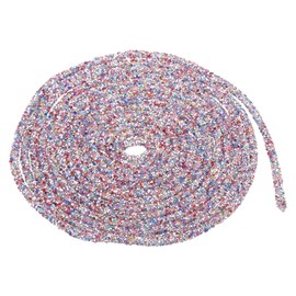 MECCANIXITY 5 Yard 7mm 0.28 inch Glitter Sequins Rope Sequins Rhinestone Tube Cord for DIY Wedding Dresses Costume Clothing Shoes Jewelry Accessory Multicolored
