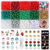 Maxmoc Christmas Beads, Pearl Craft Set Christmas Children, Red Green