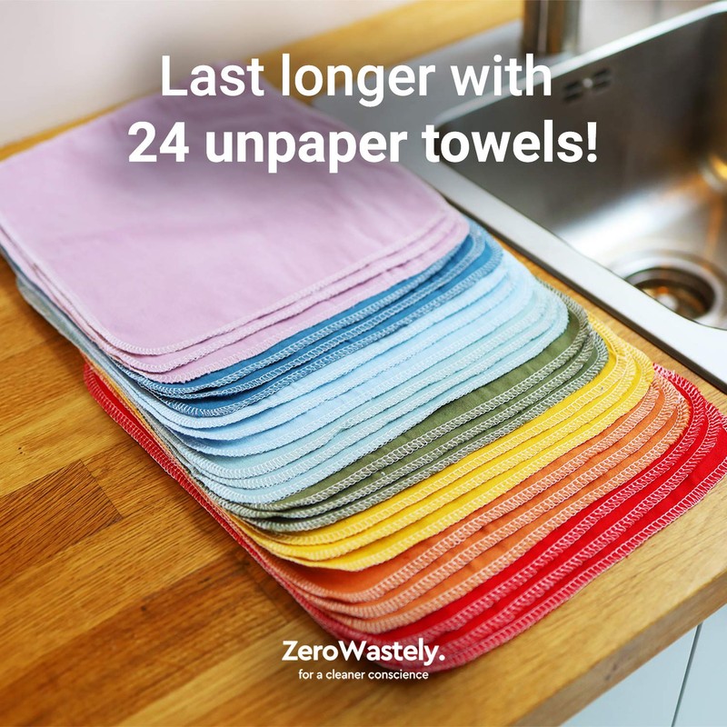 Reusable Paper Towels - Value Pack of 24 Paperless Paper