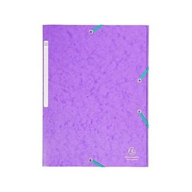 Exacompta Document Wallet 17115H (Manila Cardboard DIN A4 Maxi, Elastic, 3 Flaps 425g (Purple)