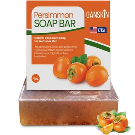 Persimmon Soap Bar for Body Odor Control – Purifying Deodorizing Body Wash with Japanese Persimmon & Green Tea Extract for Eliminating Body Odor – Deodorant Soap for Skin Cleansing