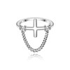 Cosol Silver Minimalist Simple Christian Cross Ring for Women, 925