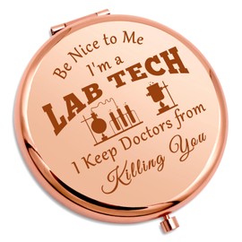 Medical Lab Technician Gifts Compact Mirror Lab Tech Week Gifts Medical Scientist Gift Lab Tech Gifts for Women Folding Makeup Mirror Funny Laboratory Technician Gifts Retirement Graduation Gifts