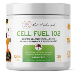 Red's Kitchen Sink Cell Fuel 102: Sea Moss Powder | Organic Sea Moss, Bladderwrack & Burdock Root Herbal Blend - Dr. Sebi Inspired, Organic, 100% Natural - (7oz)
