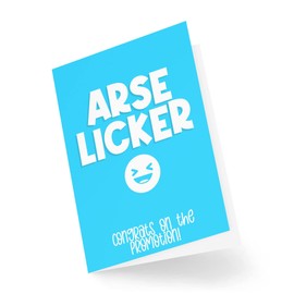 Funny Promotion Cards | A*se Licker Congrats On The Promotion Card | Colleague Co Worker Work Office Bestie Joke Novelty | CBH965