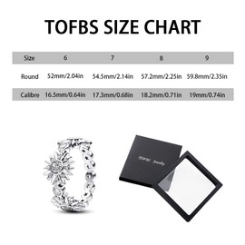 TOFBS Sun and Moon Rings Set 925 Silver Stackable Sky Rings Heavenly Sun Ring and Moon Cubic Zirconia Promise Ring Statement Rings for Women, Silver, Cubic Zirconia