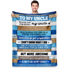 Scovotec Christmas Blanket Gifts for Uncle, Uncle Gifts from Niece Nephew, Best Uncle Ever Gift, Funny Uncle Birthday Gifts, Great Uncle Gifts Ideas Throw Blanket 60"x50"