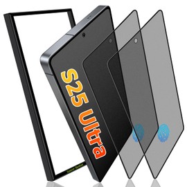 2 Pack Galaxy S25 Ultra Matte Anti spy Privacy Screen Protector,9H Tempered Glass,Anti-Glare Anti-Scratch, Smooth and Responsive Absolute, No Bubbles, High Definition Clear, With Installation Frame