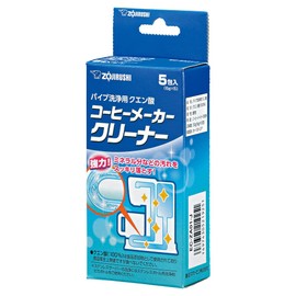 Zojirushi Mahobin EC-ZA01-J Coffee Maker Cleaner, Citric Acid for Pipe Cleaning, 0.2 oz (6 g) x 5 Packets