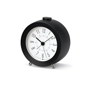 Lemnos AWA13-04 Alarm Clock JIJI Alarm, Black, BKw3.9 x H4.2 x D2.3 inches (100 x 107 x 58 mm)