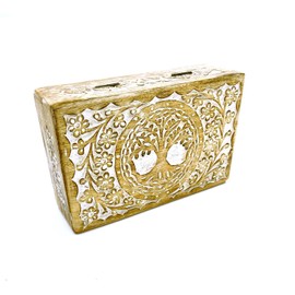 UniqueKrafts Wooden Jewelry Organizer Carving Decorative Case Kit storage boxes jewellery box organisers Vanity Organiser for Women, jewellery box for girls (8 Inches), Wood