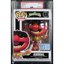 Television: The Muppets™ Animal™ Collectible Vinyl Figure #13, Fully Encapsulated Bundle with Compatible Funko™ Pop!™ PSA Hard Protector Case, PSA Grade 10 GEM Mint