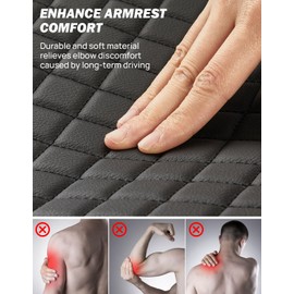 JOYTUTUS Center Console Cover Compatible with 2019-2025 2026 Ram 1500 2500 3500, Leather Arm Rest Armrest Cover for Car, Durable Middle Console Cover Lid, Car Arm Rest Cover Pad Cushion Replacement