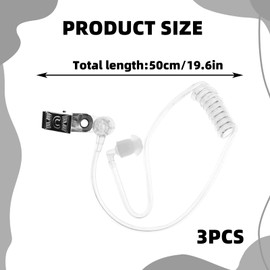 3PCS Secret Agent Accessories Transparent Ear Piece Costume with Metal Clip Fake Ear Piece for Radio Audio Headsets Agent Secret Earpiece Costume Prop Replacement Air Acoustic Tube Coil Audio Tube