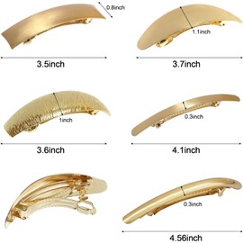 Yeanifeana 5 pinzas pinzas antideslizantes para el pelo para mujeres y niñas, pinzas para el pelo para mujer, grueso, fino, largo, accesorios de peinado de moda para mujeres y niñas (Dorado)