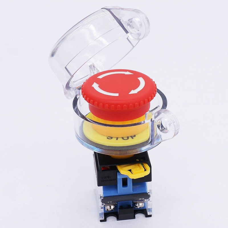 TWTADE / 22mm 1 NC 1 NO Red Mushroom Latching
