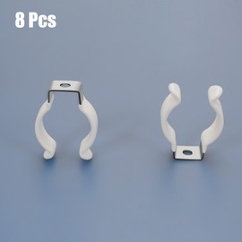 (8-Pack) JESLED T8 U Clips Holder Bracket for 8FT LED Light Bulbs, LED Fluorescent Tube Replacement Mounting Accessories, Stainless Steel Lamp Support, Lampholder, Pipe Clamps to Prevent Sagging