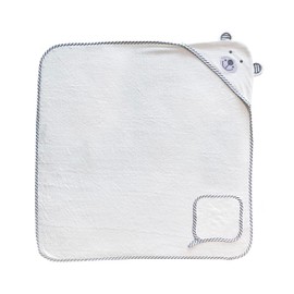 DANA BANANA Toalla con Capucha de Fibra de bambú con un paño de Regalo (Blanca, Oso Polar)