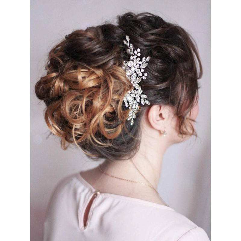 Unicra Peine para el pelo de novia de cristal de