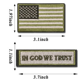 ZESION 4PCS in God We Trust Patches Set, Tactical Morale Patches Hook and Loop Military Patch for Caps Bags Vests Military Uniforms