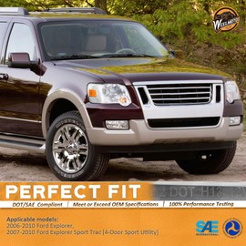 WEELMOTO Halogen Headlights for 2006 2007 2008 2009 2010 Ford Explorer Headlamp Assembly, Compatible with 07-10 Ford Explorer Sport Trac 4-Dr Sport Driver and Passenger Side Replacement Headlight