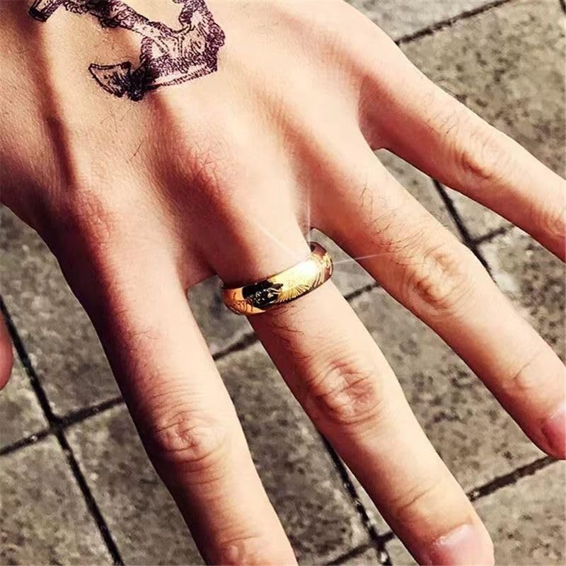 Elvish Ring Glow in the Dark, Elvish Rune Jewelry (Luminous