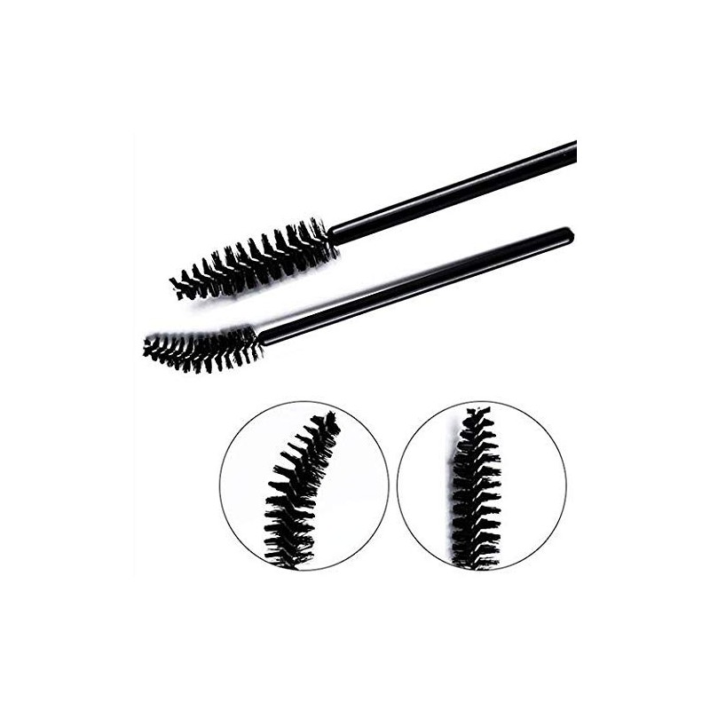 G2PLUS 50 PCS Black Eyelash Brushes Spoolies- Eyebrow Spoolie Brushes