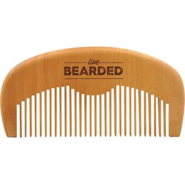 Live Bearded: Premium All-Natural Wooden Beard Comb - Anti-Static - Reduce Snagging, Beard Hair Damage and Ingrown Hairs - Keep Your Mustache Off Your Lip - Fits in Your Pocket - Easy Daily Grooming