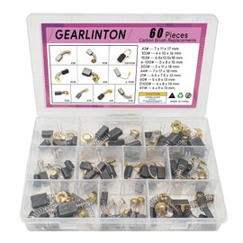 GEARLINTON Electric Motor Carbon Brushes for Power Tools Repair Maintenance, Set of 60 PCS in 10 Different Sizes for Angle Grinders, Electric Hammer Drills, Circular Saws