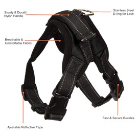 FUNKEEN PET HOUSE No Pull Dog Vest Harness Padded Adjustable Dog Chest Strap for Outdoor Walking Travelling Traning Assistance (M, Black)