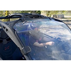 SuperATV Full Windshield for 2017+ Can Am X3 / X3 Max | Scratch Resistant 1/4" Thick Polycarbonate that is 250 Times Stronger than Glass | Made in the USA!
