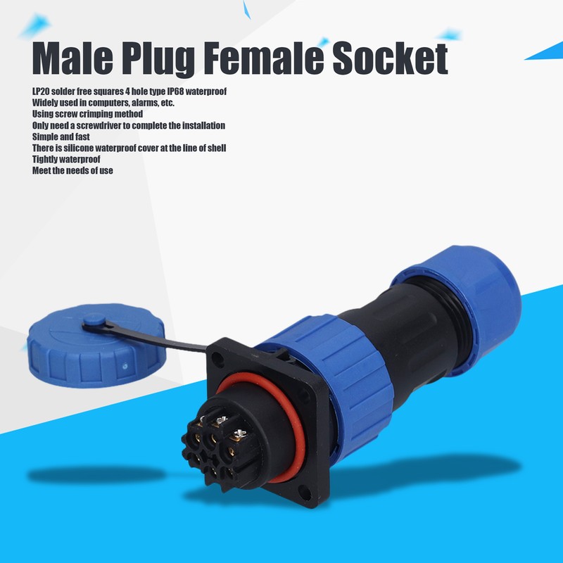 Aviation Cable Connector Socket LP20 IP68 Waterproof Male Plug Female