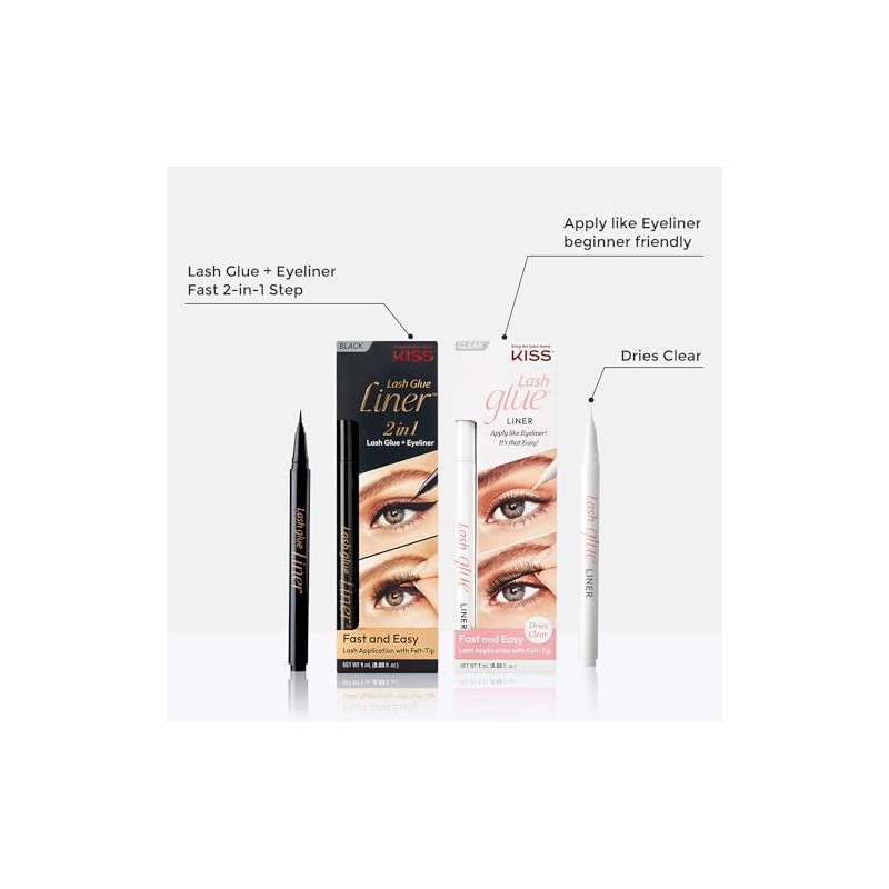 Kiss Lash Glueliner Black, 0.02 Fl Oz