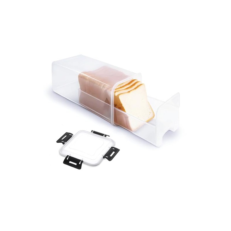 Caja para Pan con Bandeja, Contenedor para Pan con Tapa