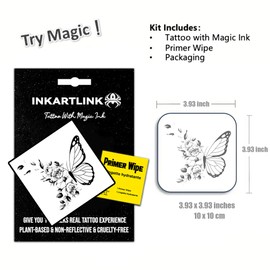 INKARTLINK semi-permanent temporary tattoo, gift for girls, butterfly tattoo for cute and sweet girls, waterproof and non-reflective, exquisite packaging, unique design (Butterfly 8)