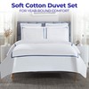 Superior Embroidered Cotton Duvet Cover Set, Soft Bedding Covers, 1