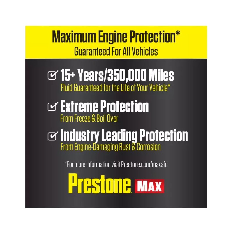 Prestone Max Engine Coolant Antifreeze For Alll Vehicles Yellow Pre-Mixed