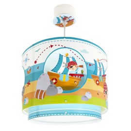 Dalber Children's Room Lamp, Pendant Light, Ceiling Light, Children's Ceiling Light, Pirate Island, Blue