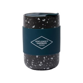 Gentlemen's Hardware Travel Mug Ceramic Cup with Silicone Sliding Lid and Band, 400 ML, Terrazzo