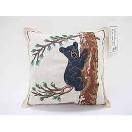 Paine's Balsam FIR Pillow 5"x5" Embroidered Black Bear Pine Sachet Scent Lodge Style
